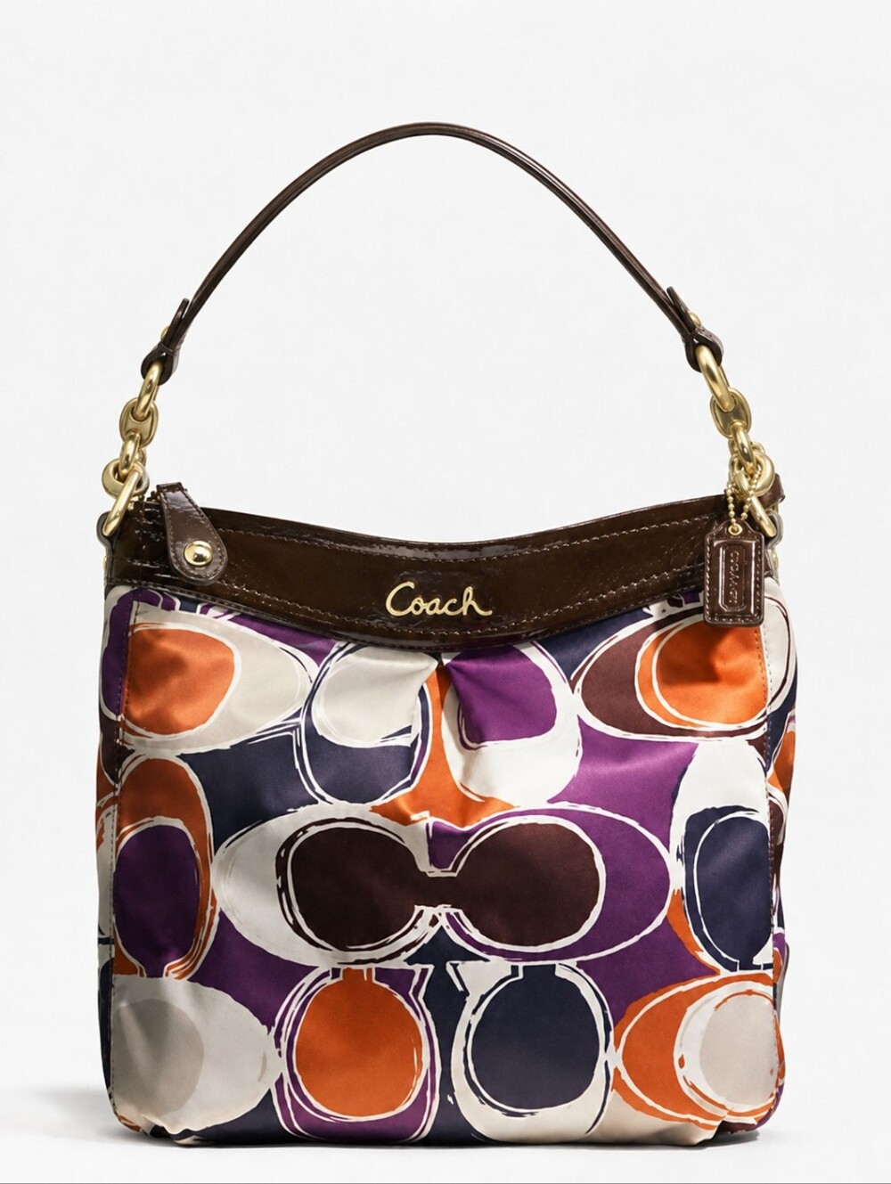 Coach Ashley Hand Drawn Scarf Print Hippie Bag Handbag